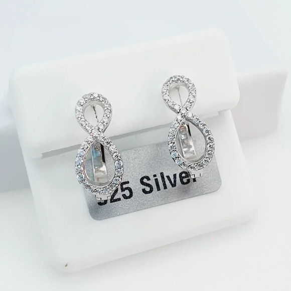 "925 Sterling Silver Cubic Zirconia Earrings, U19254850 - Picture 3 of 11